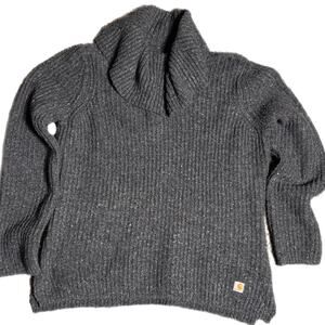 Grey Carrhartt  cowl neck sweater made from acrylic, nylon and lambs wool